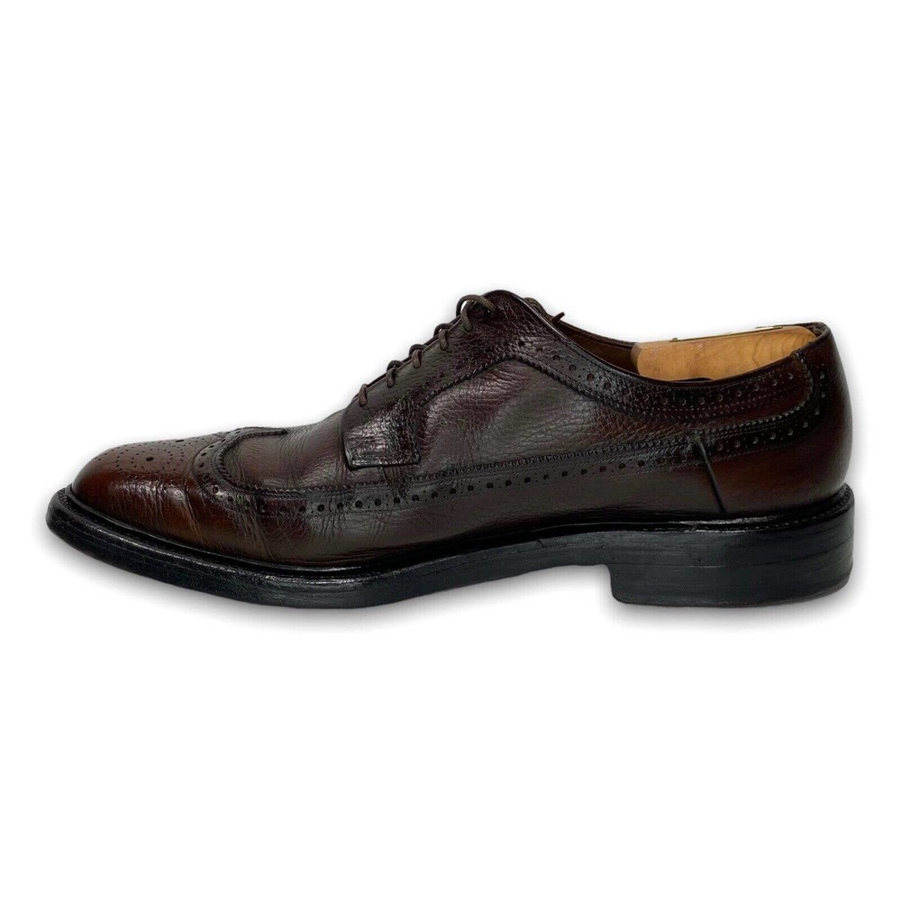 Vintage 70s Mens Towncraft Brown Leather Longwing Oxfords Size 10 D V-Cleat - Picture 8 of 13